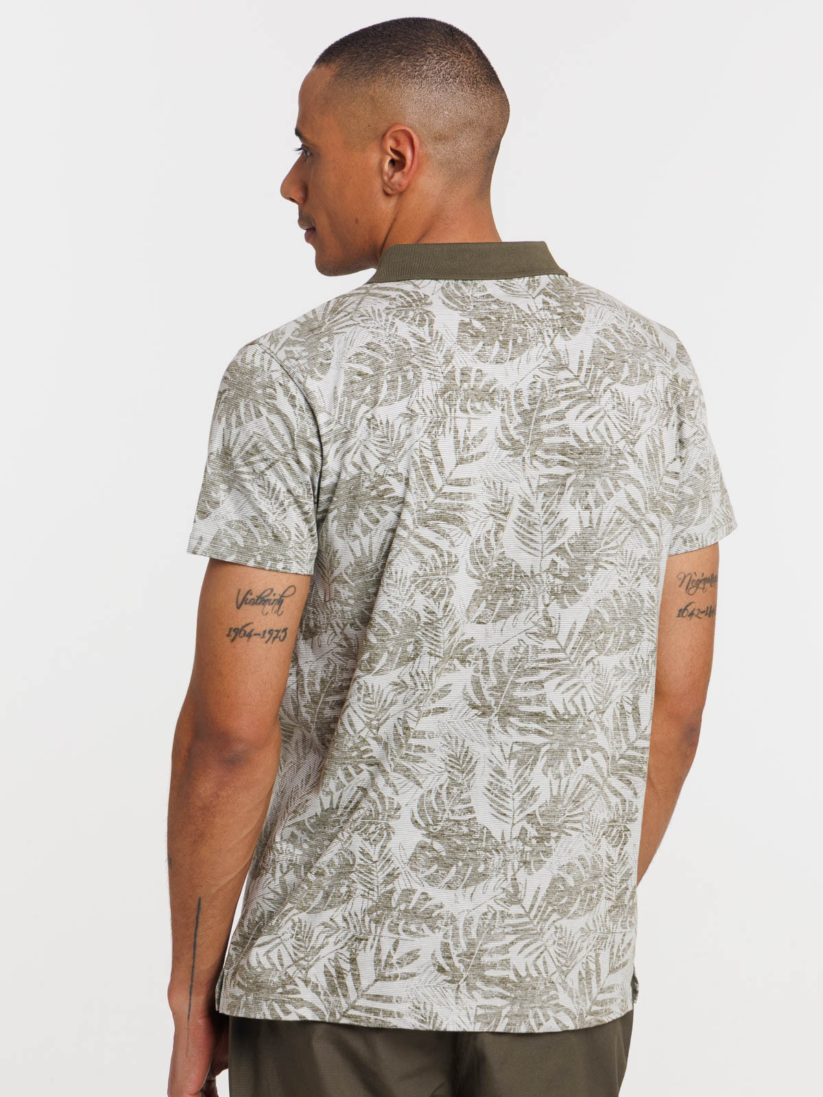 Polo imprimé feuillage homme