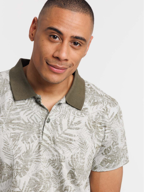 Polo imprimé feuillage homme