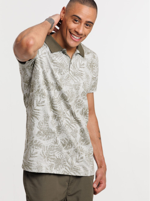 Polo imprimé feuillage homme