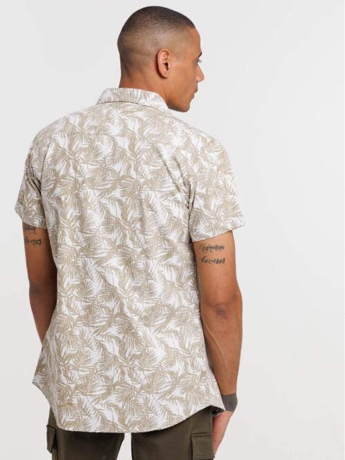 Chemise motif feuilles de...