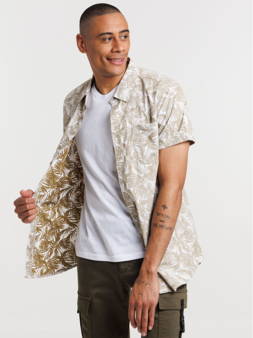 Chemise motif feuilles de...