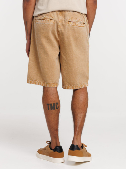 Short caramel en coton homme