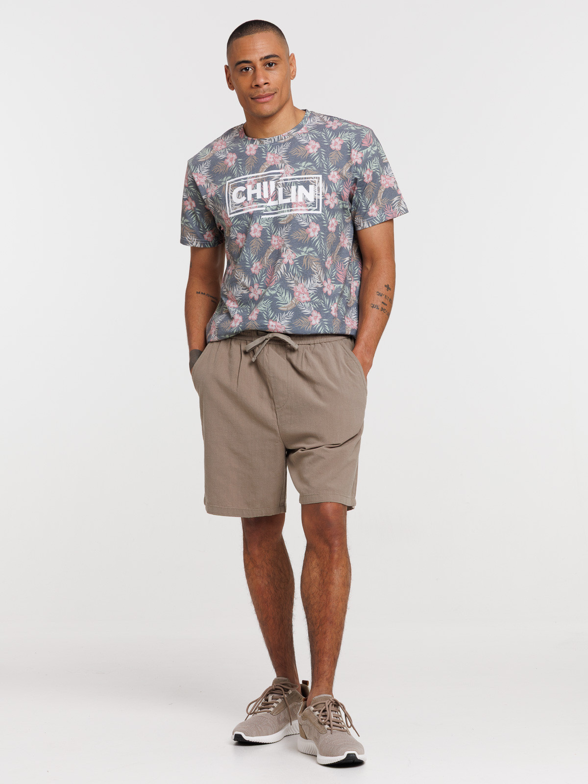 Short tilleul en coton homme