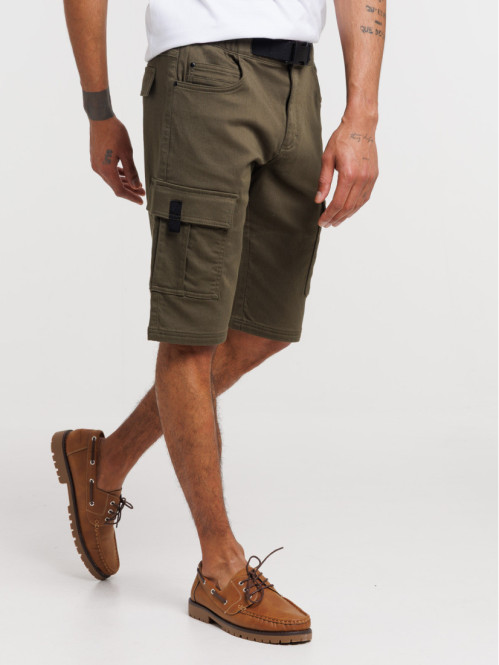Bermuda cargo kaki homme
