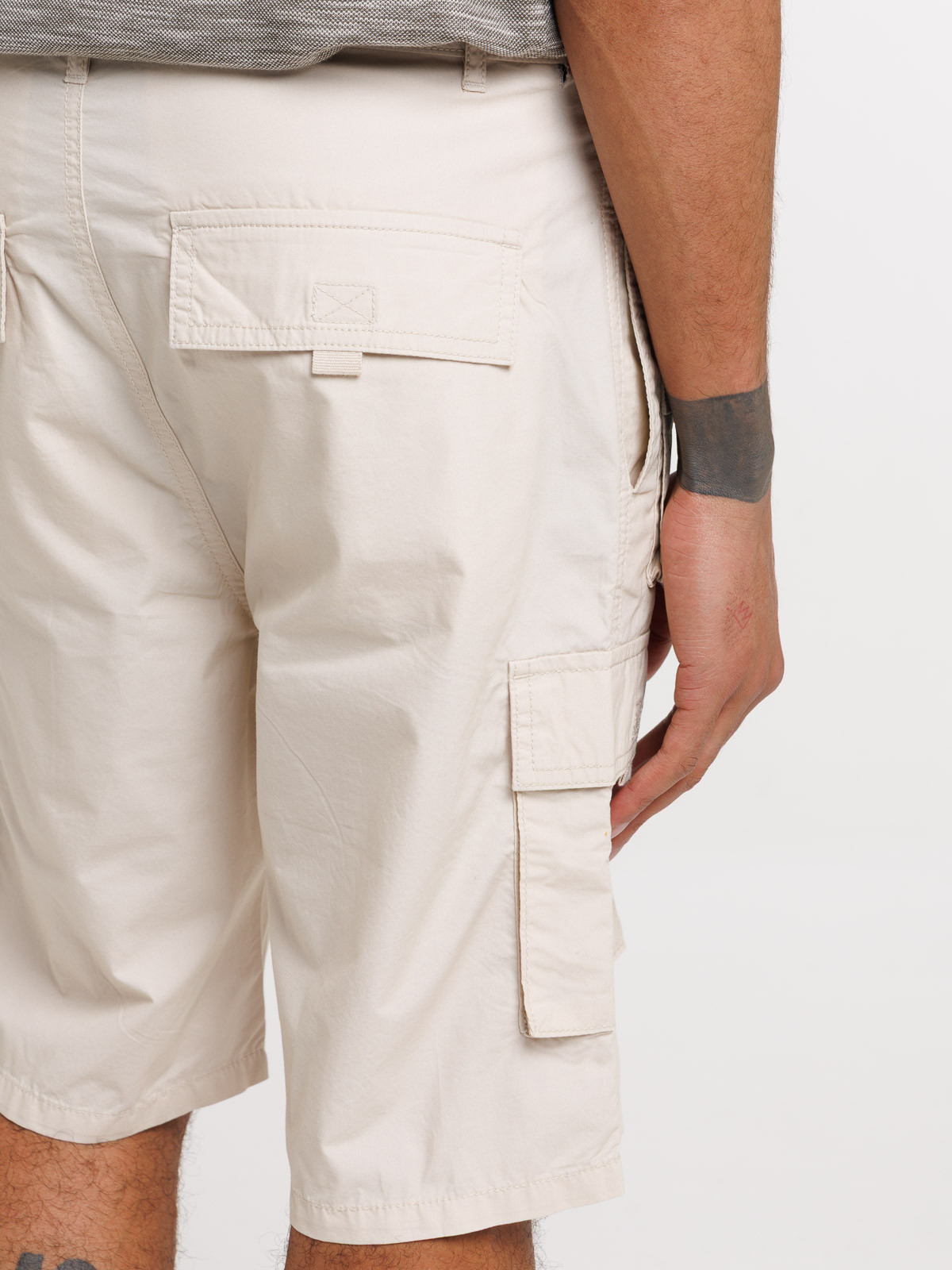 Bermuda beige clair multi-poches homme