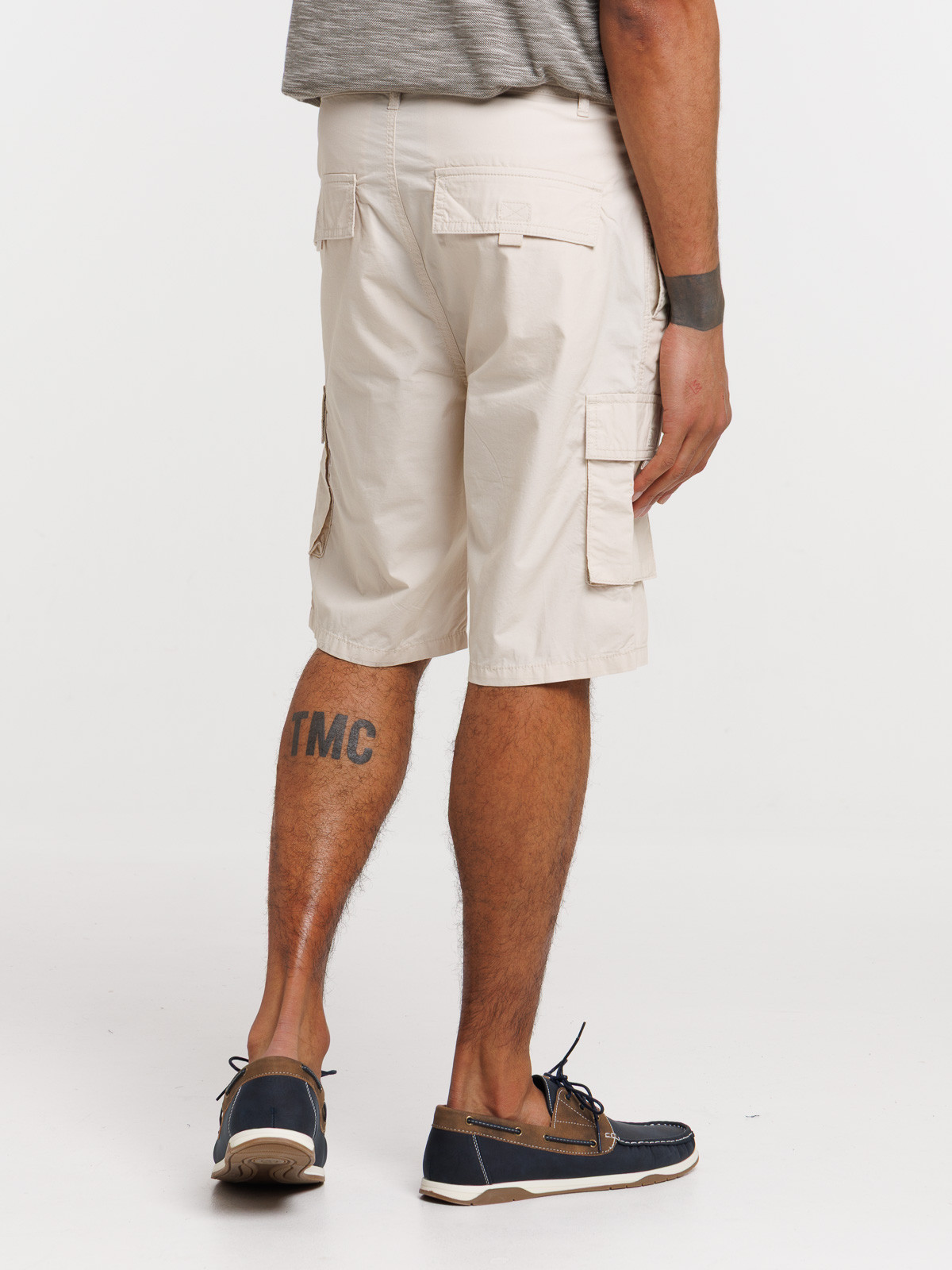 Bermuda beige clair multi-poches homme
