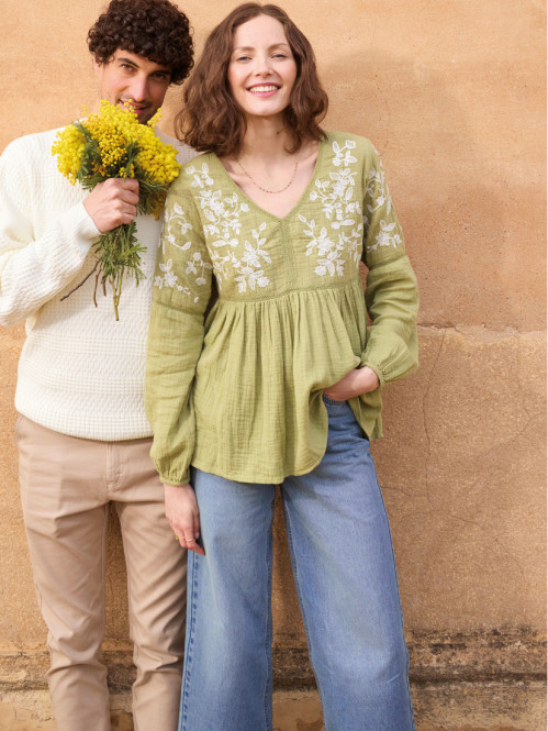 Blouse double gaze coton...