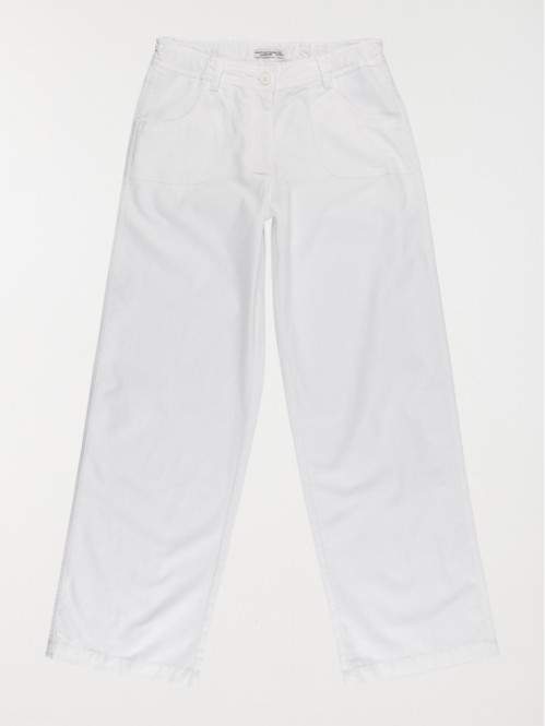Pantalon large blanc fille...