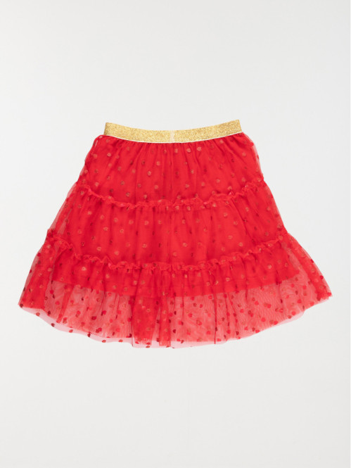 Jupe de fête rouge fille (3-8A) Jupe de fête rouge fille (3-8A)