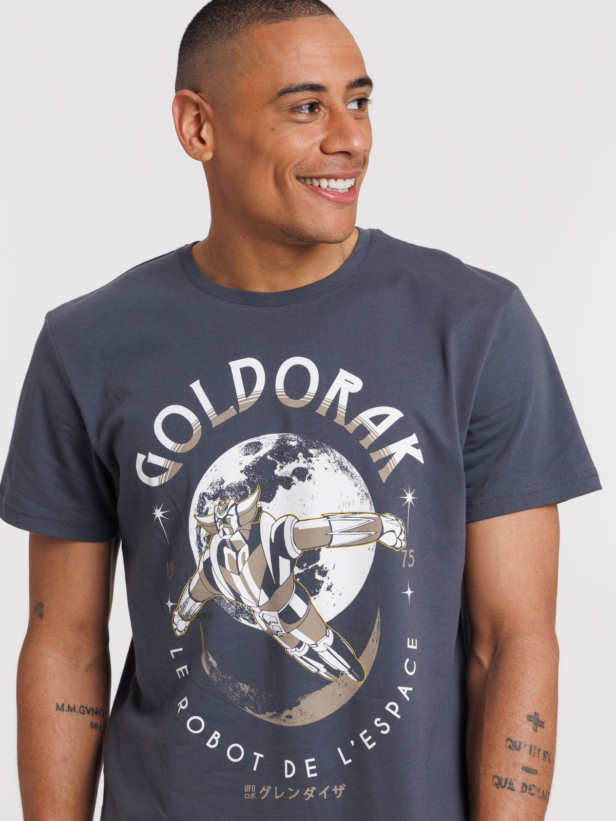 T-shirt Goldorak homme gris anthracite