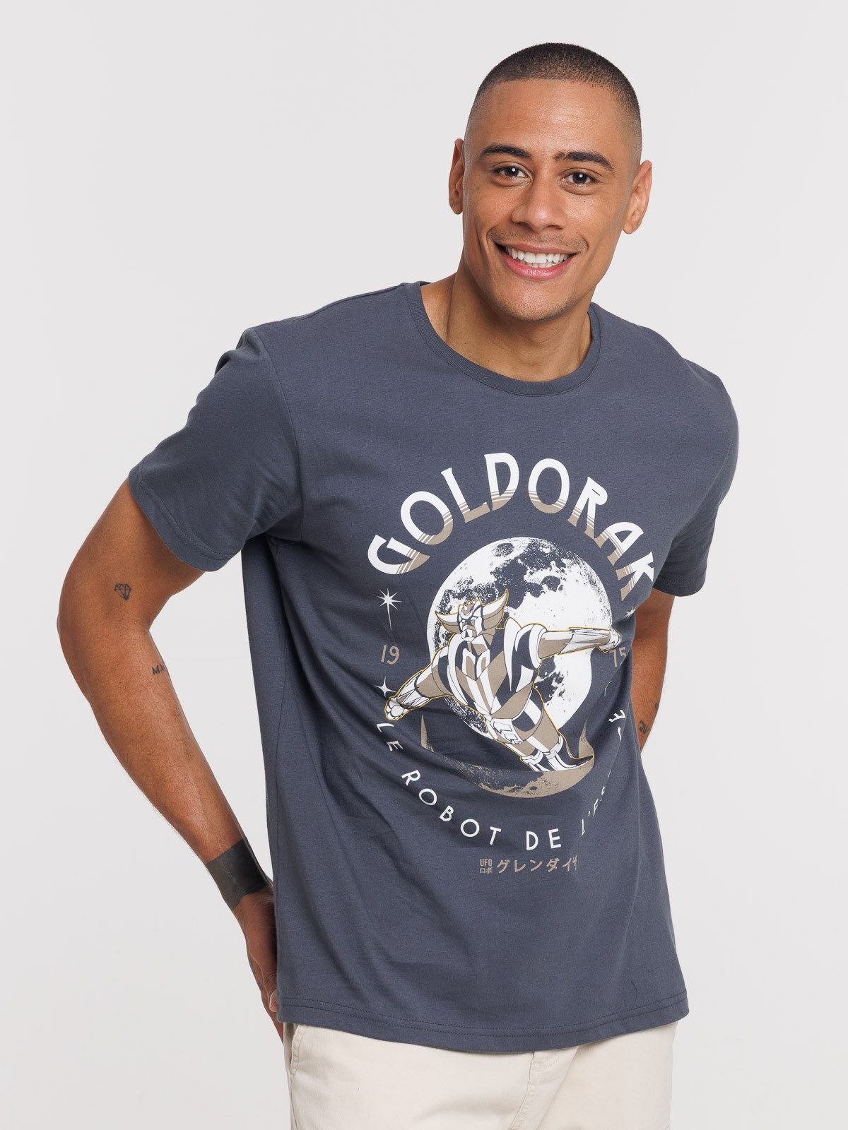 T-shirt Goldorak homme gris anthracite