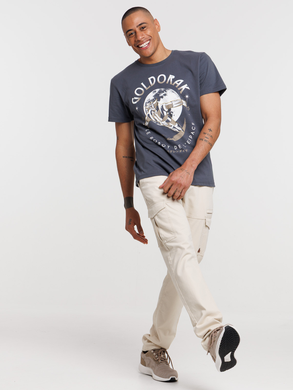 T-shirt Goldorak homme gris anthracite