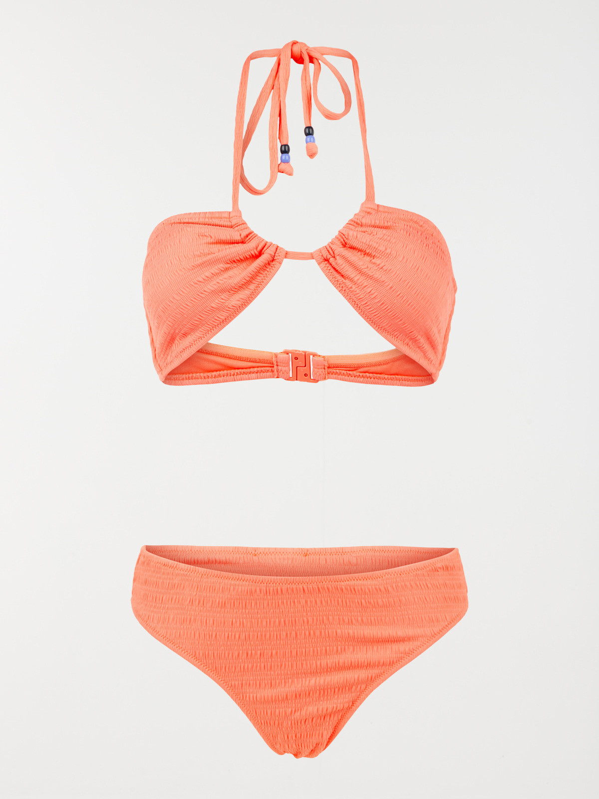 Maillot de bain 2 pièces corail femme