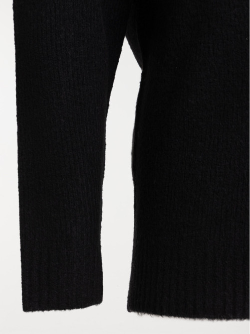 Pull col V noir femme...