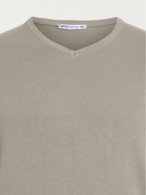Pull col V grande taille homme