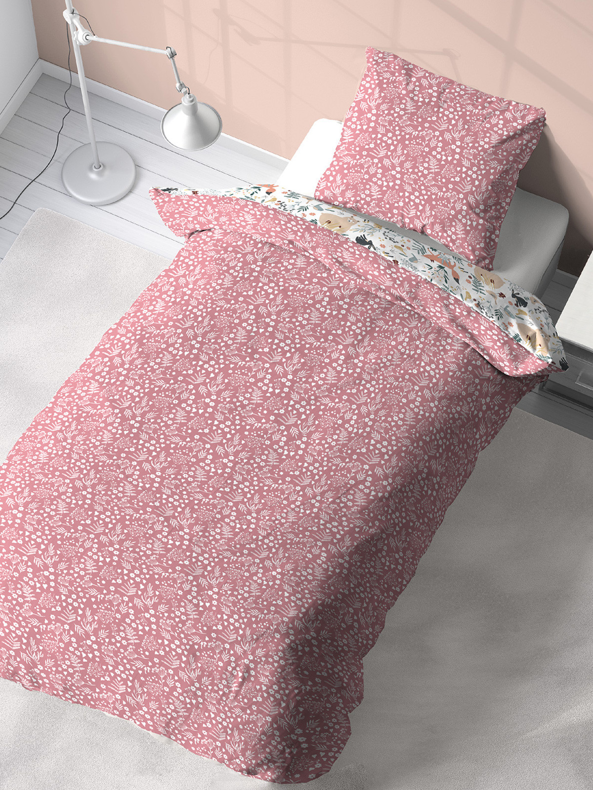 Parure imprimée 1 personne 140 x 200 cm