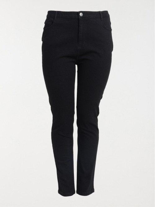 Jean slim noir grande taille femme