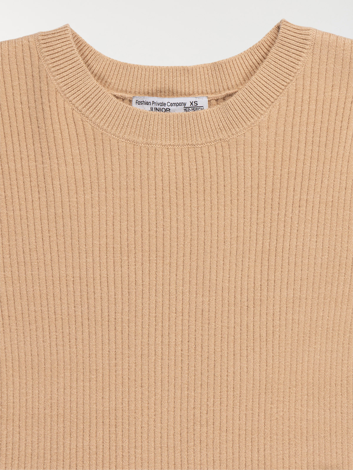 Pull côtelé camel doux fille (XXS-M)