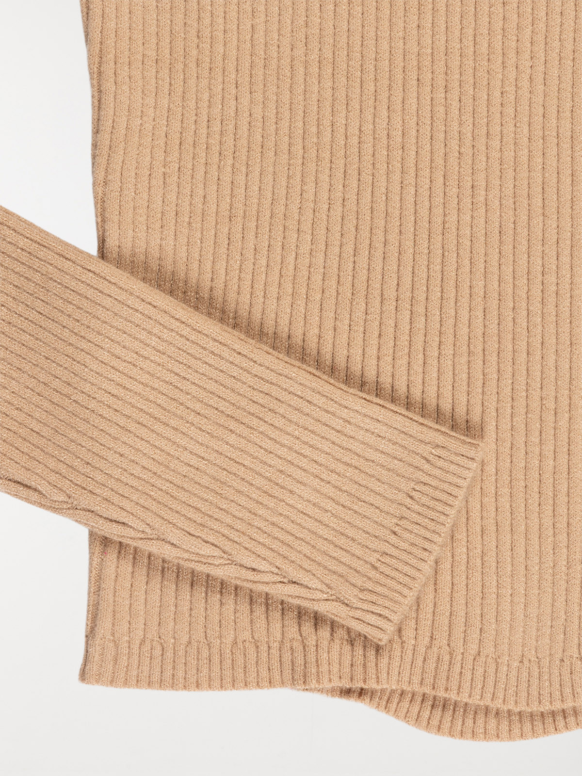 Pull côtelé camel doux fille (XXS-M)
