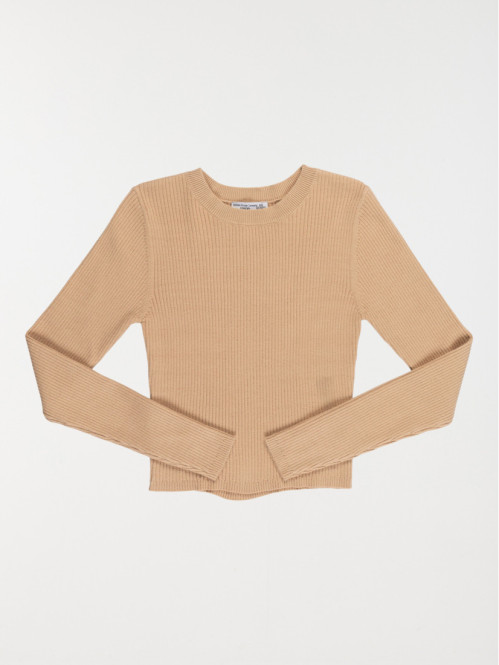 Pull côtelé camel doux fille (XXS-M)