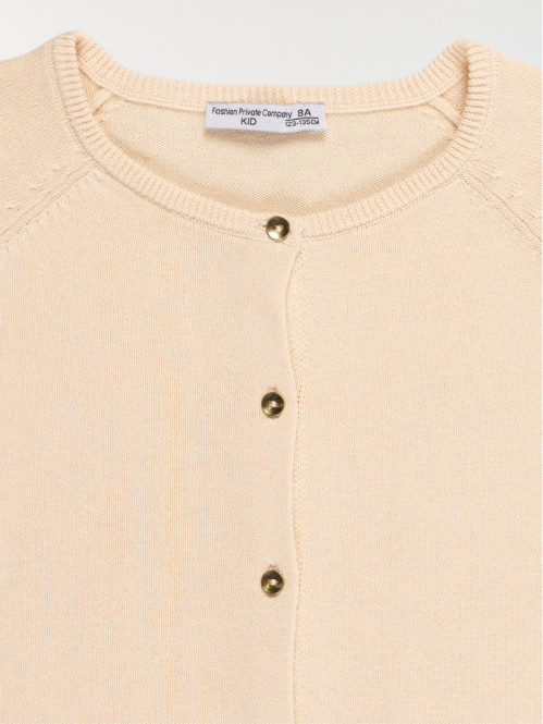 Gilet uni boutonné fille...