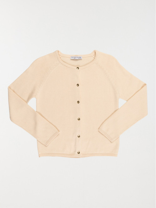 Gilet uni boutonné fille (3-12A)