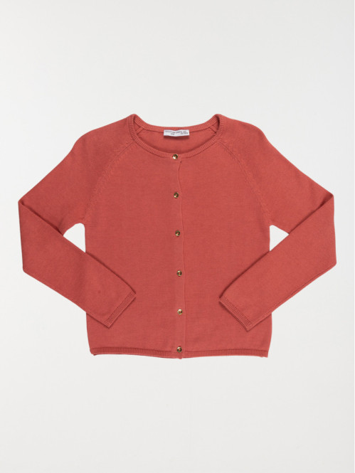 Gilet boutonné safari red fille (3-12A)