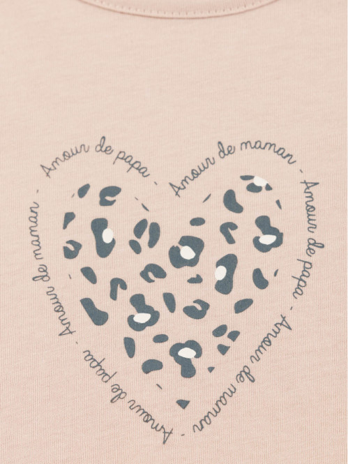 T-shirt coeur léopard fille...