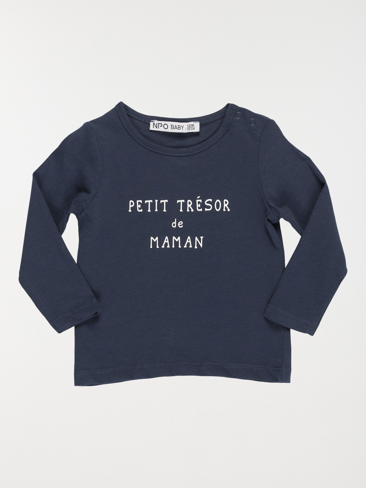 Tee-shirt message garçon marine (3-36M)