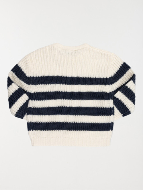 Pull rayé écru garçon (3-36M) Pull rayé écru garçon (3-36M)