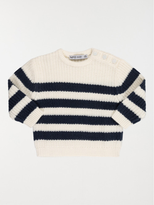 Pull rayé écru garçon (3-36M)