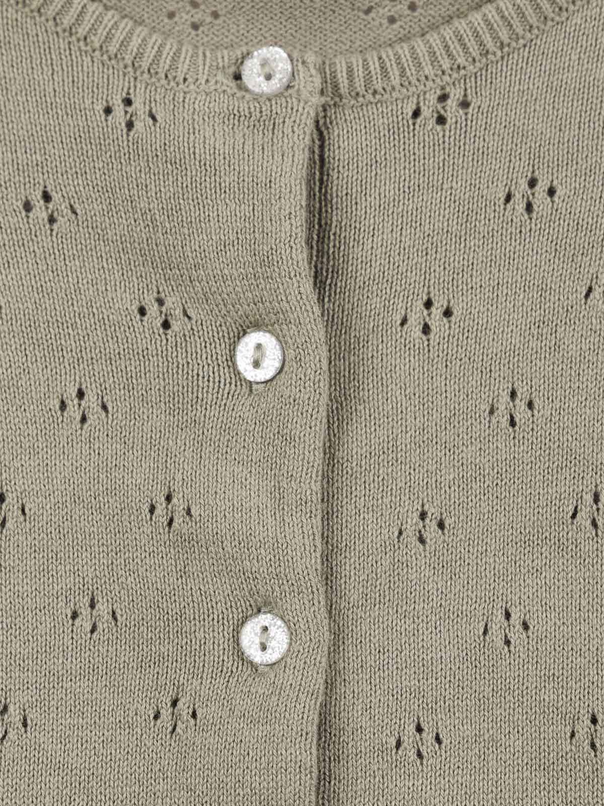 Gilet ajouré vert grisé fille (3-36M) Gilet ajouré vert grisé fille (3-36M)