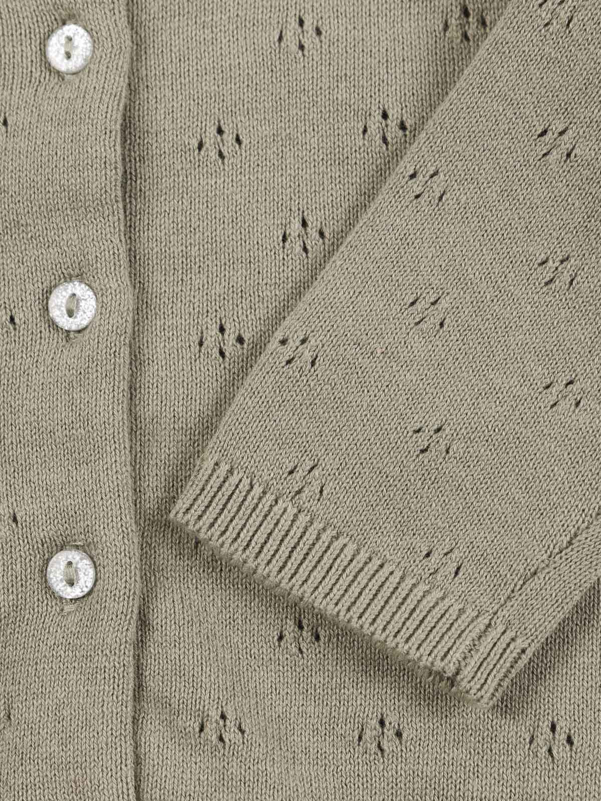 Gilet ajouré vert grisé fille (3-36M) Gilet ajouré vert grisé fille (3-36M)