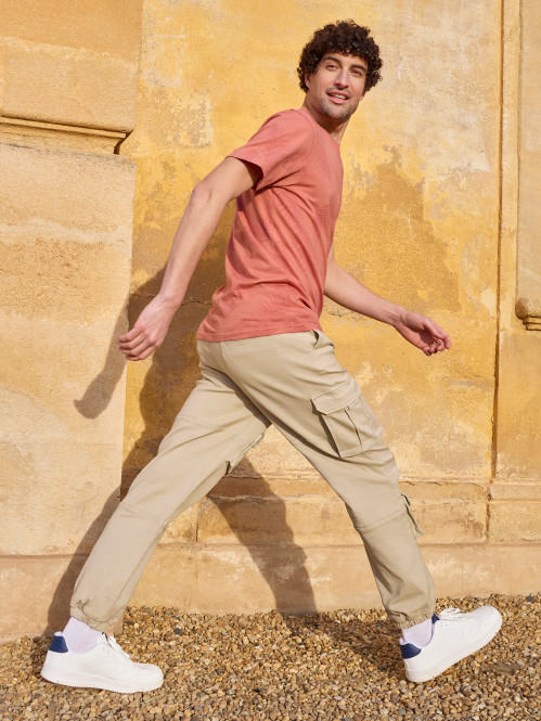 Pantalon cargo beige clair homme
