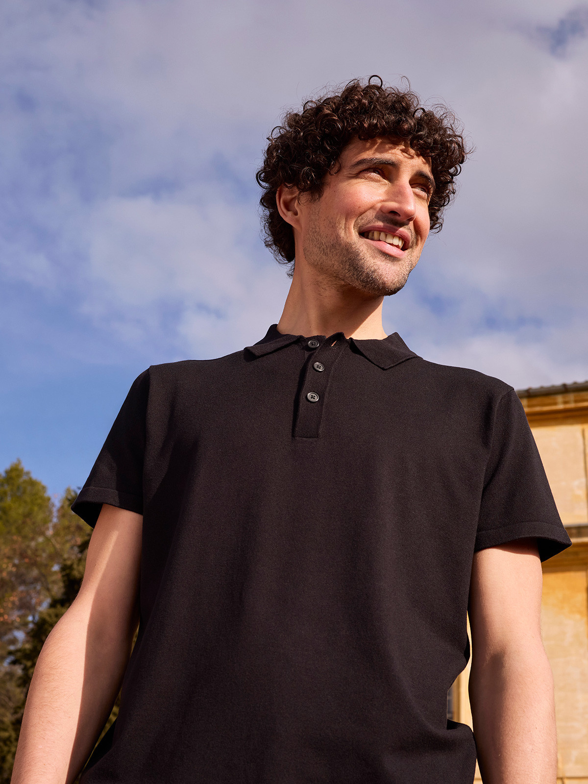 Polo noir homme