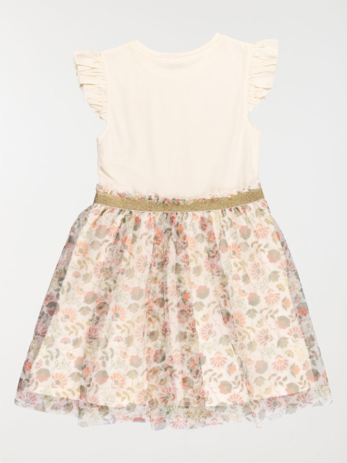 Robe bimatière fleurie...