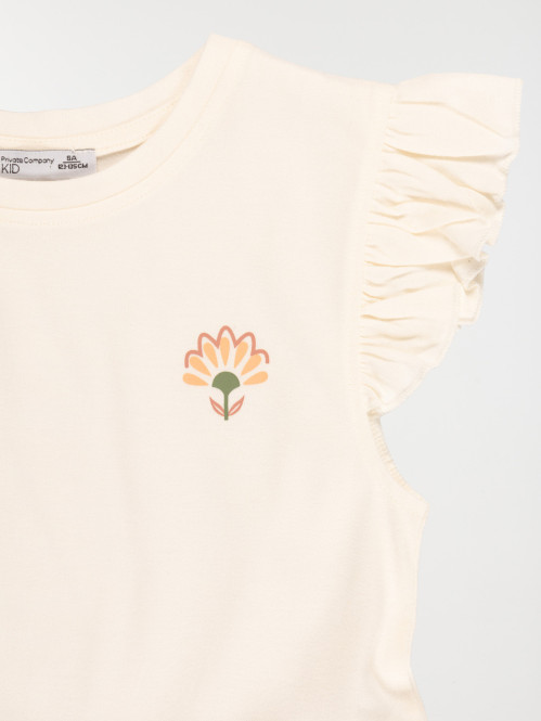 Robe bimatière fleurie...