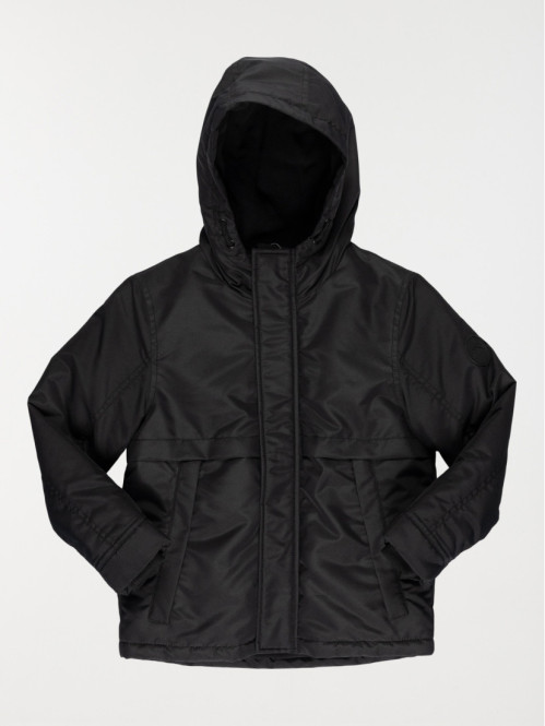 Parka à capuche noir garçon (3-8A)