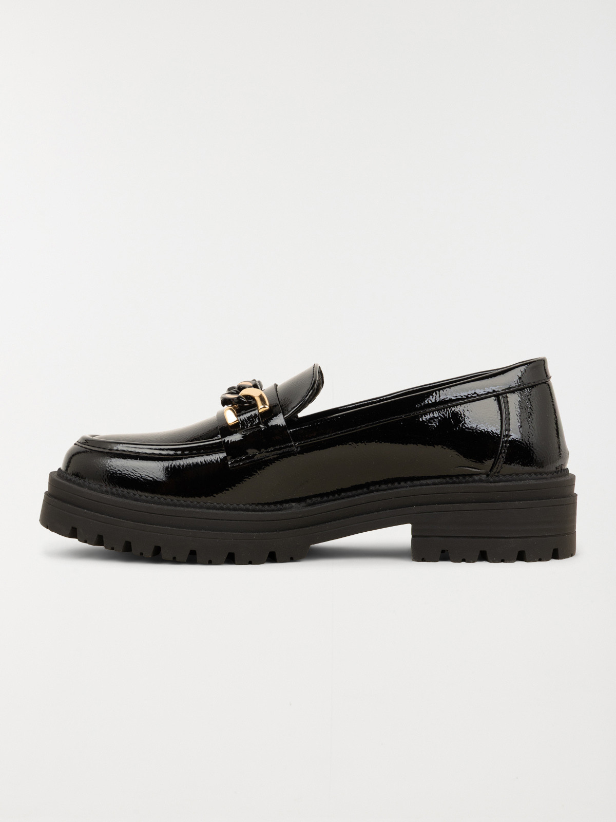 Mocassin verni chaîne femme (36-41) Mocassin verni chaîne femme (36-41)