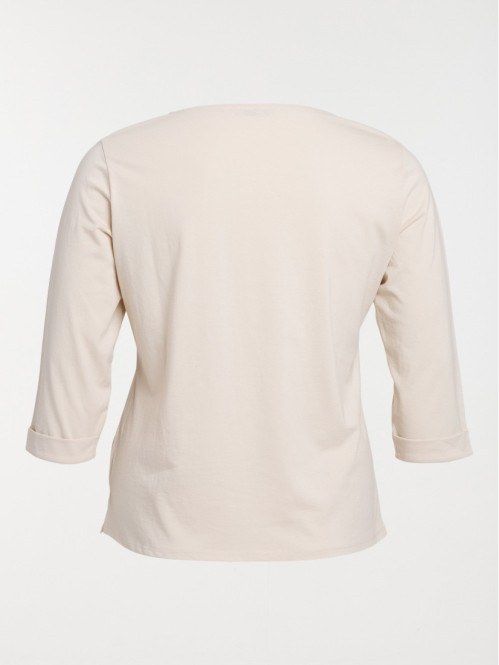 T-shirt beige rosé grande...