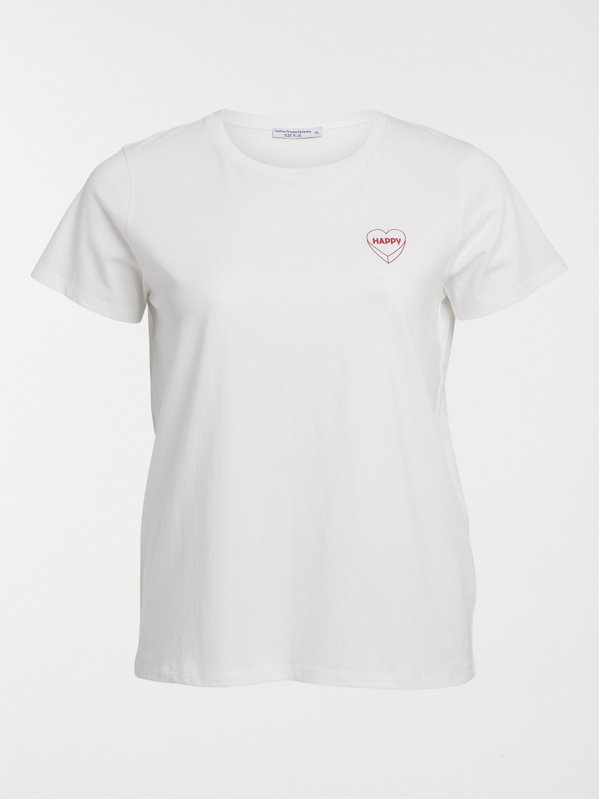 T-shirt coeur happy grande taille femme