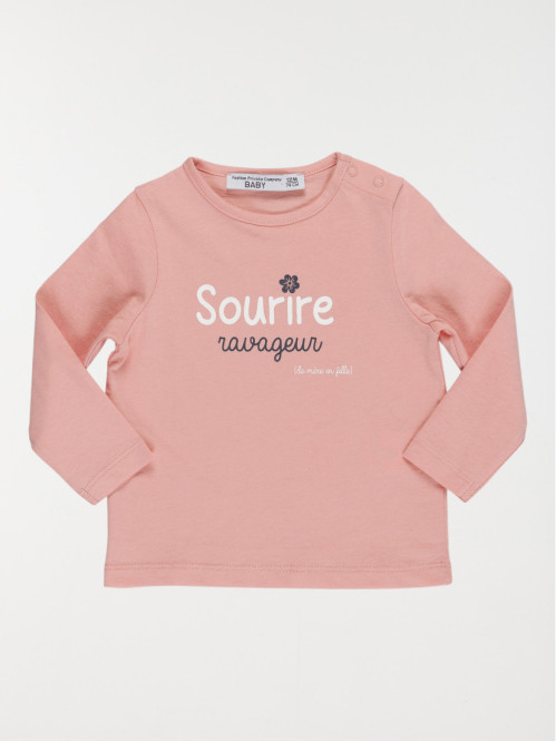 T-shirt sourire ravageur fille (3-36M)