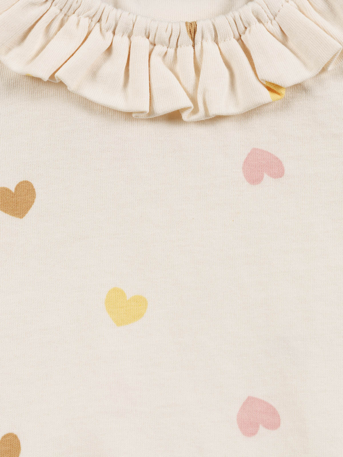 T-shirt volant et coeurs fille (3-36M) T-shirt volant et coeurs fille (3-36M)