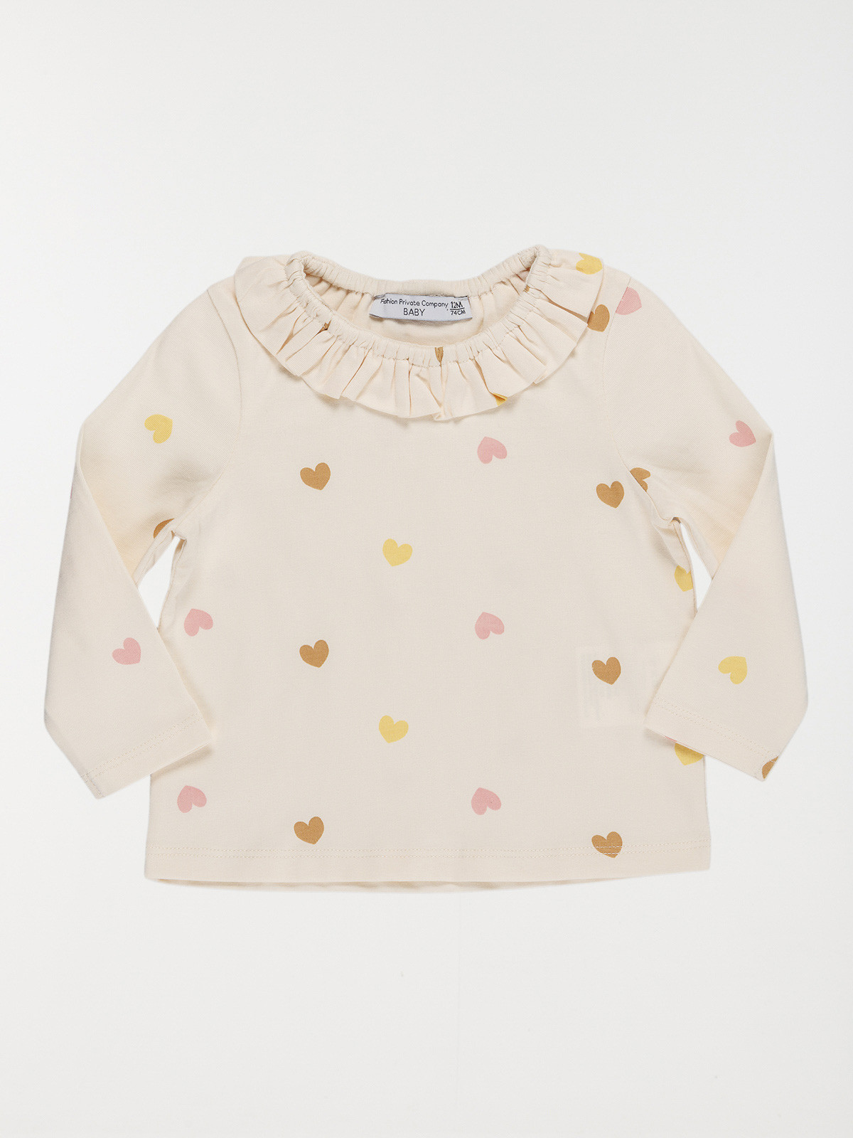 T-shirt volant et coeurs fille (3-36M)