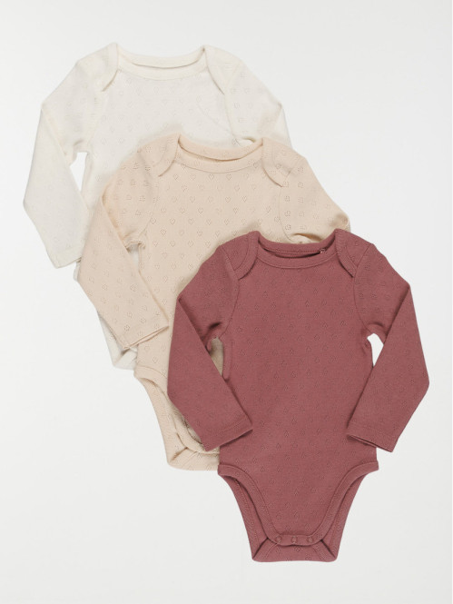 Lot de 3 bodies unis fille (3-24M)
