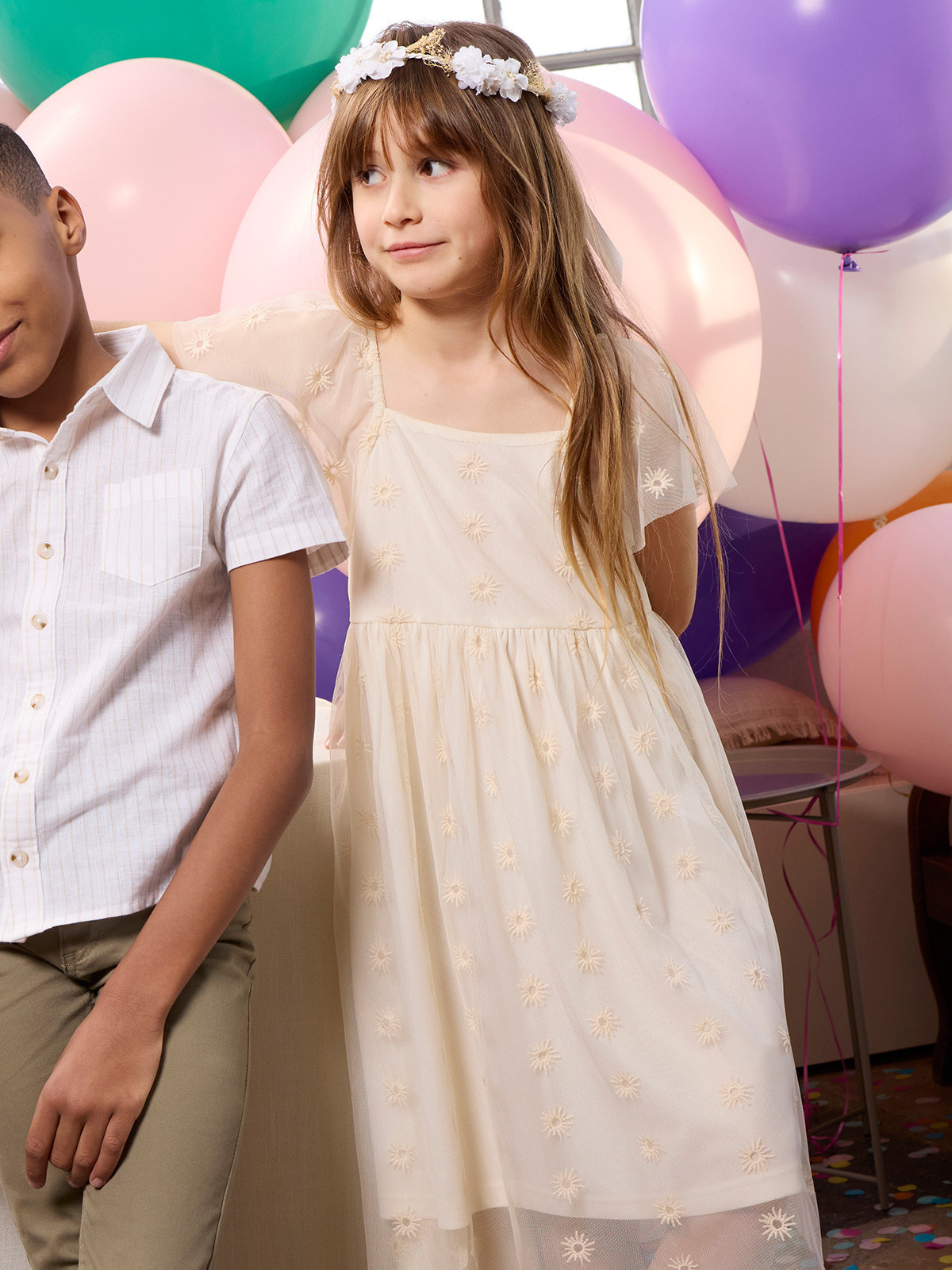 Robe cérémonie tulle brodé fille (3-12A)