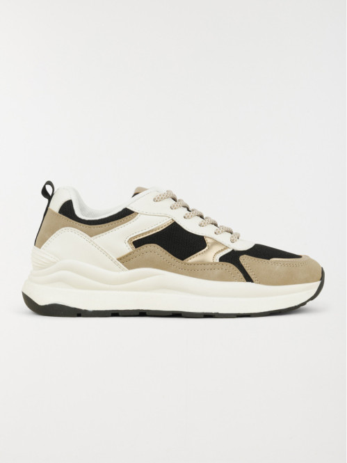 Basket noire et beige femme (36-41)