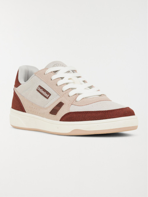 Basket rose et beige femme...