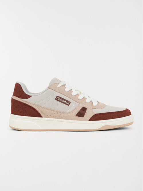 Basket rose et beige femme...