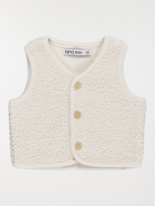 Gilet sans manches écru garçon (3-36M)